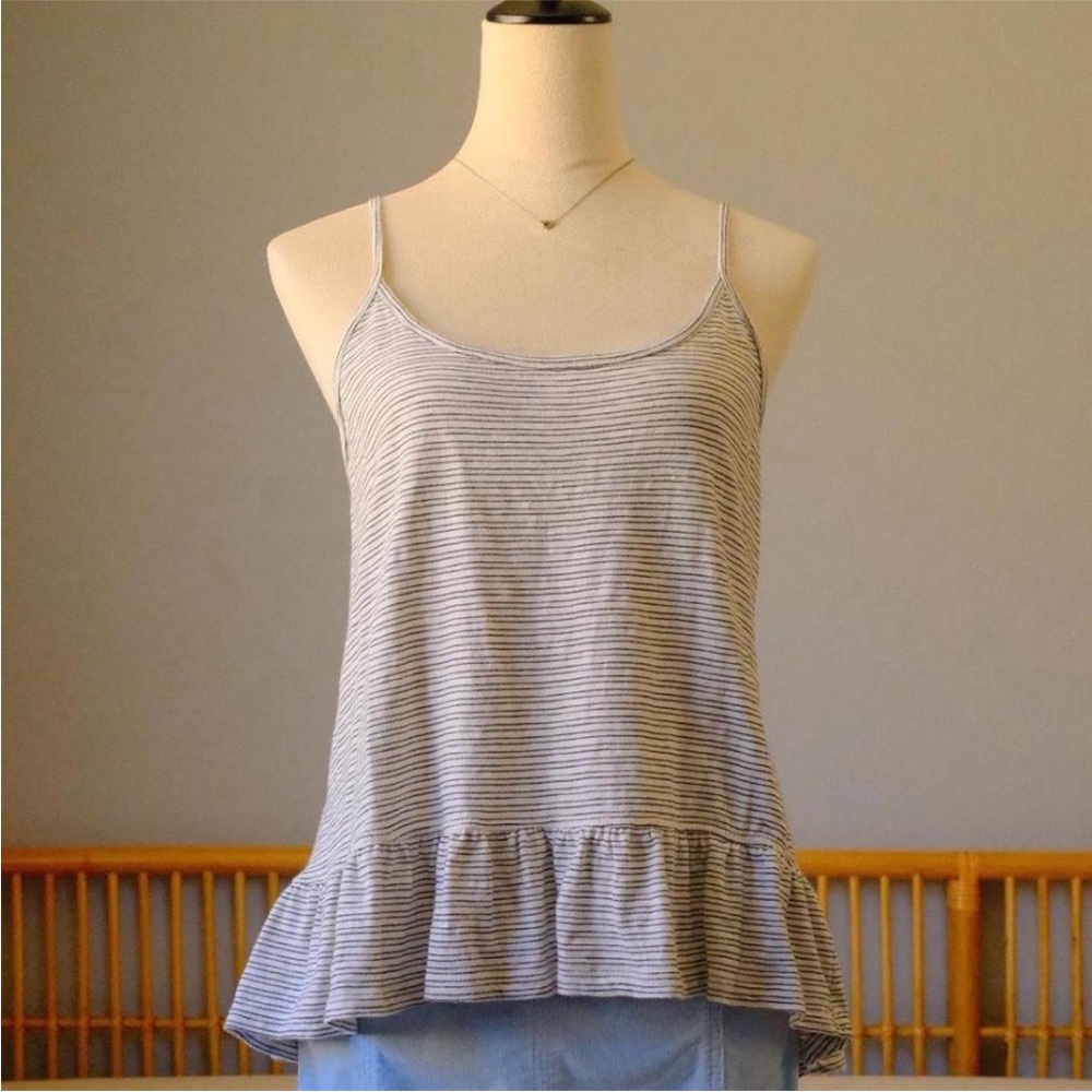 Anthropologie Striped Ruffle Hem Cami – Breezy Feminine Staple